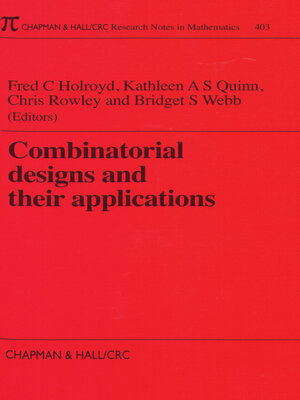 cover image of Combinatorial Designs and their Applications